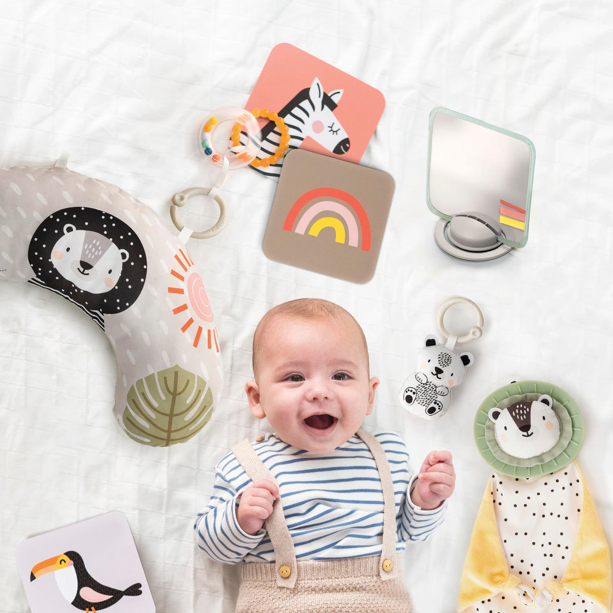Taf Toys Newborn Developmental Toy Kit, Perfect for Boys and Girls, Includes 12 Essential Boy and Girl Toys for Learning and Stimulation, Ideal New Baby Gift Basket