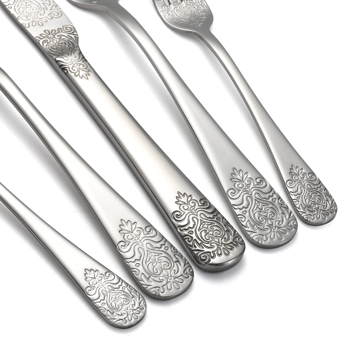 Silverware Set 40 Pieces Stainless Steel Flatware Cutlery Set Service for 8 Kitchen Utensil Tableware Sets Include Knives Forks Spoons for Kitchen Home Restaurant