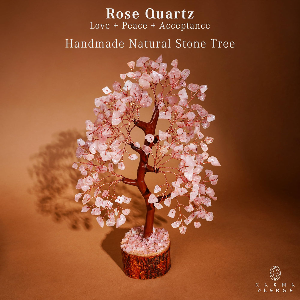 Rose Quartz Crystal Tree of Life Birthday Gifts for Women, Men, Handmade Home Decor, Office Decoration, Healing Crystal Chakra Tree for Money, Positivity, Reiki, Good Luck Gifts for Her, Mom & Dad