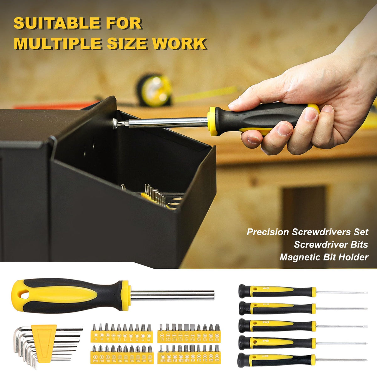 TOPLINE 208-Piece Basic Home Tool Kit with Easy Carrying Round Pouch, Household Hand Tools for Apartment, Home, Basic Tool Set, Perfect for DIY Projects, Home Maintenance