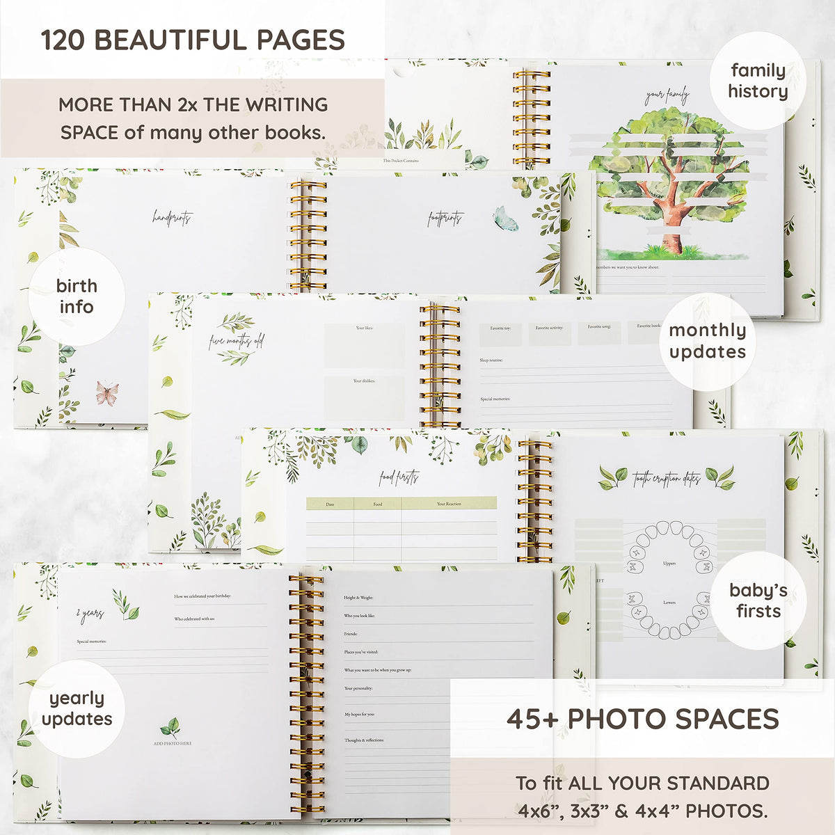 Keepsake Memory Book for Baby Boy or Girl Timeless First 5 Year Baby Book A Milestone Book to Record Every Event from Birth to Age 5 Gender Neutral Journal Scrapbook Photo Album