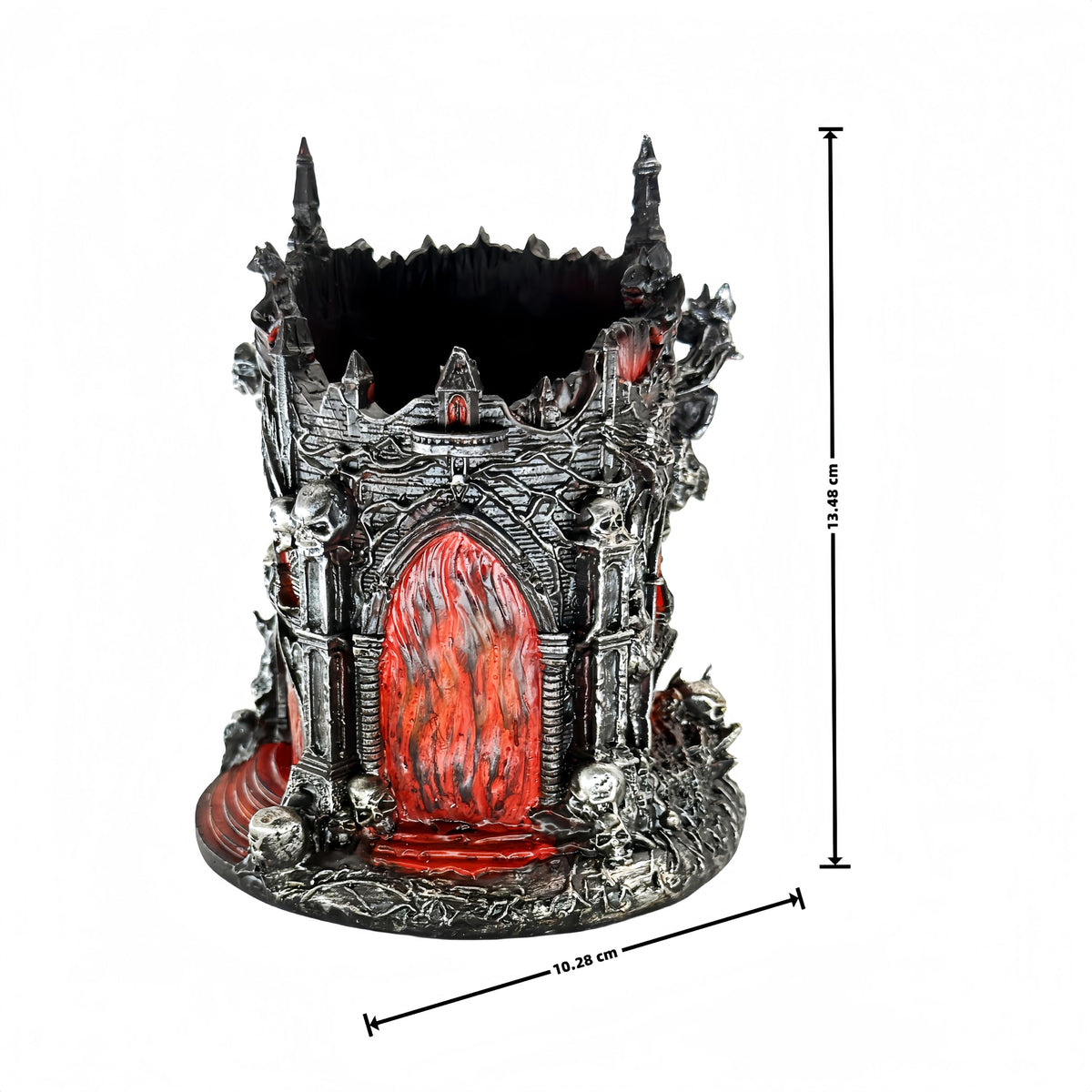 LOOYAR Dante's Inferno Resin Castle Pen Holder and Aquarium Décor - Medieval-Themed Desk Ornament