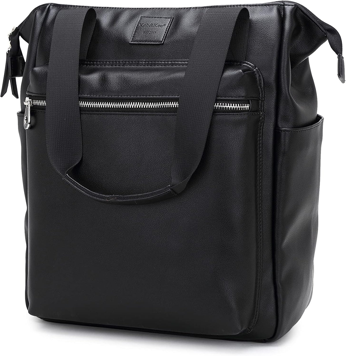 Backpack 14-Inch Commuting, Kah&Kee Leather Convertible Tote for Women & Men | Laptop Diaper Bag, Office Work, Ideal