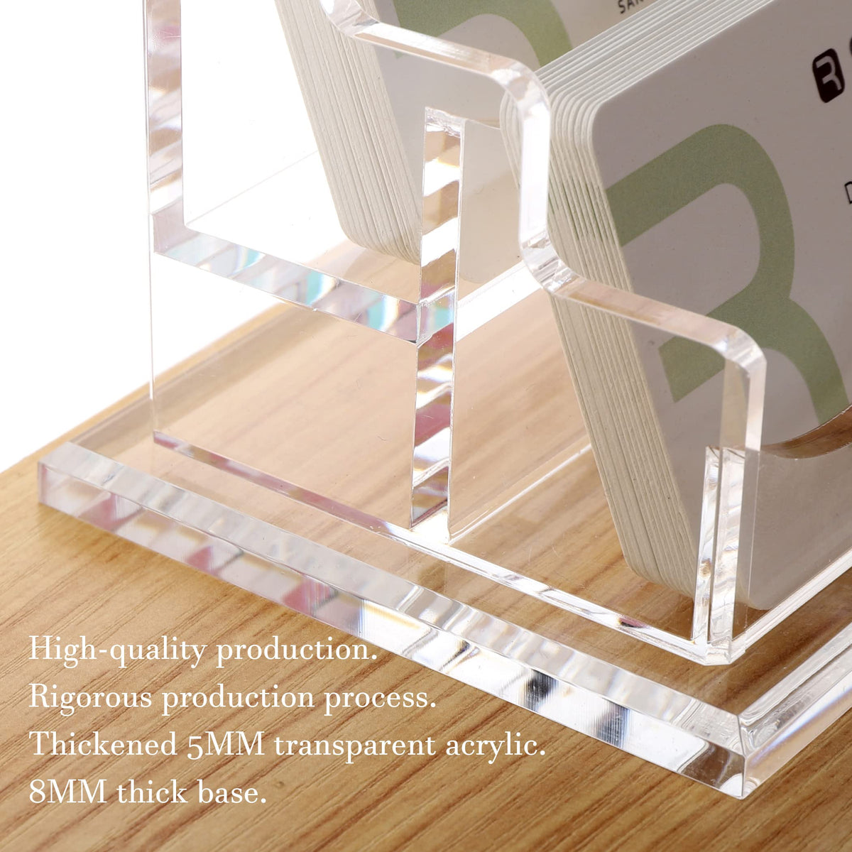 YUXUN Acrylic Business Card Holder for Desk-2 Tier 2 Slots, 3.5"×2" Multiple Business Card Holder Organizer for Women Men, 100+ Business Cards for Office Exhibition Home