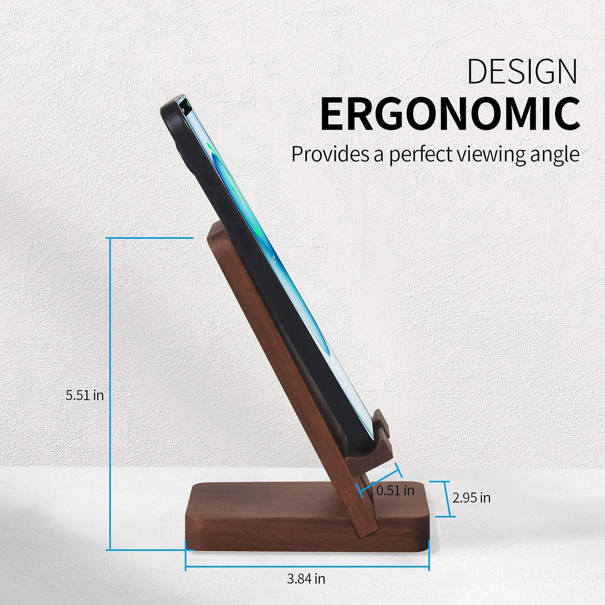Baiwryxl Wood Phone Stand of , Desktop Wooden Phone Holder, Portable Office Phone Stand for Desk, Wood ipad Stand