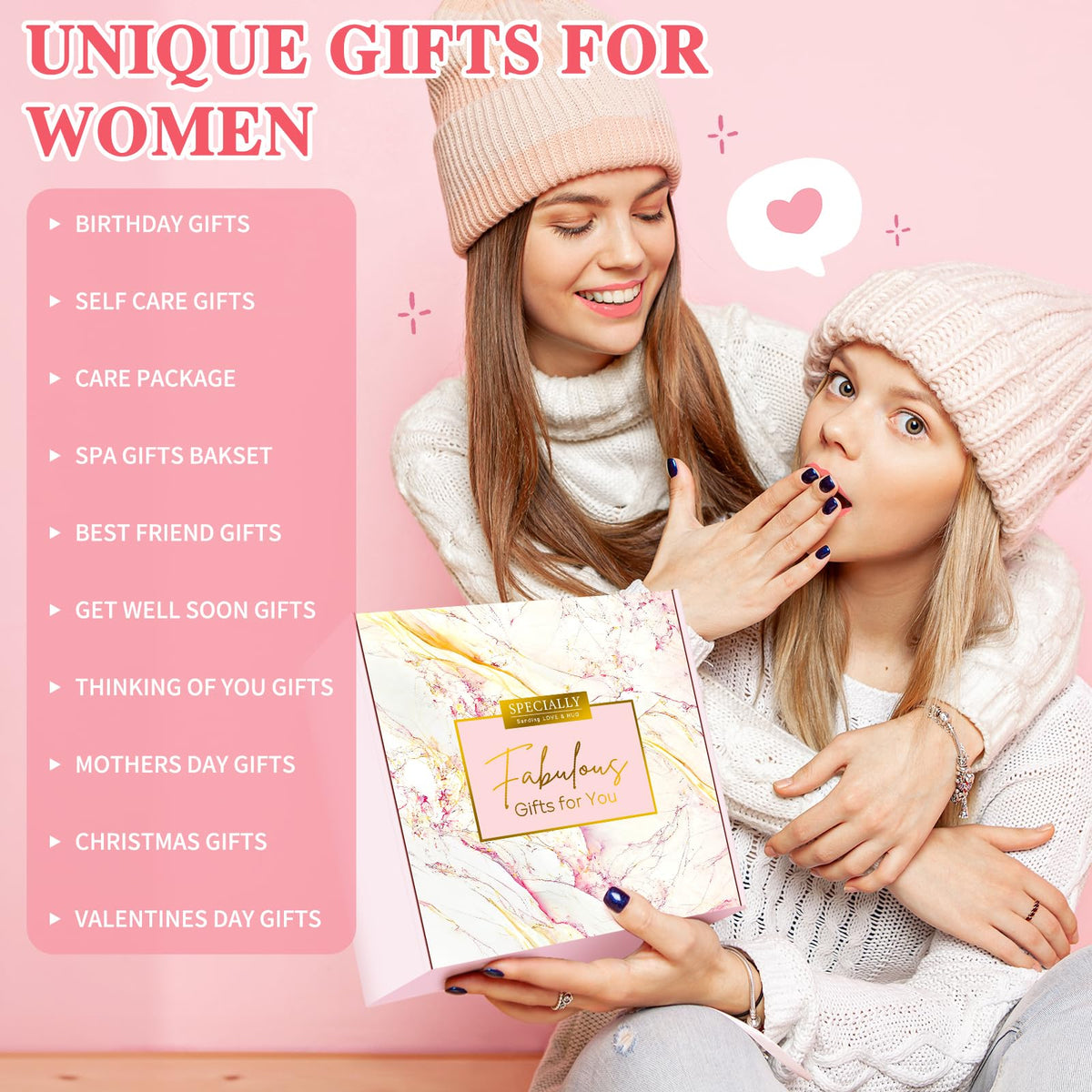 Gift Baskets for Women Birthday Gifts for Women Unique Get Well Gift for Woman Luxury Self Care Gifts for Woman Get Better Soon Care Package Set for Her Spa Kit Box for Best Friends, Girlfriend, Mom