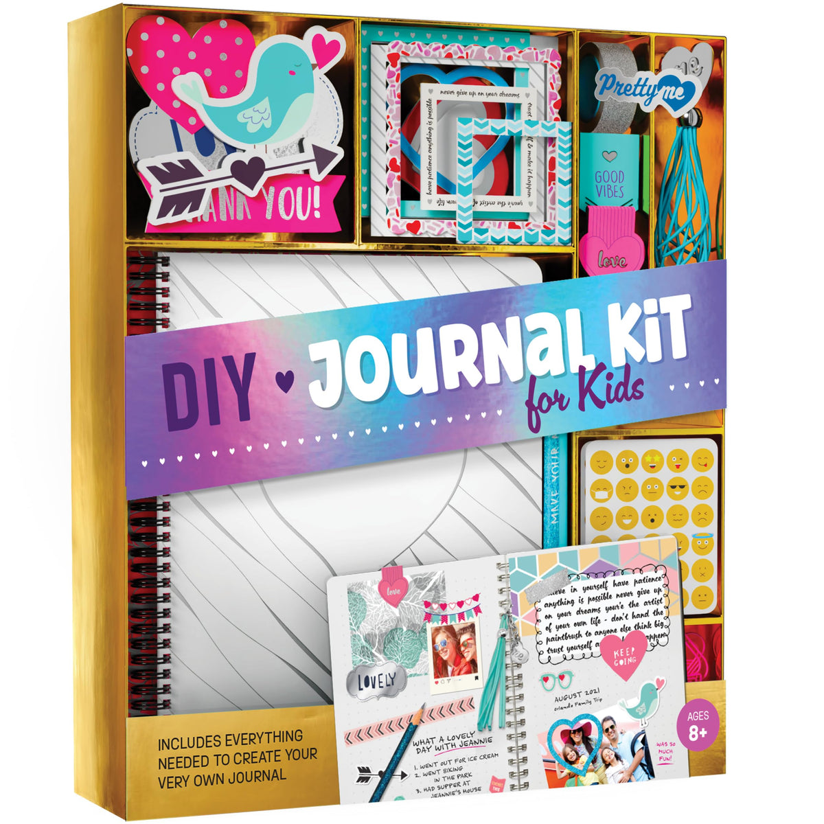 Pretty Me DIY Journal Kit for Girls - Gift for 8-14 Year Old Girl - Cool Birthday Gifts Ideas for Teens - Fun, Cute Art & Crafts Kits for Tween Teenage Kids- Scrapbook & Diary Supplies Toy Set