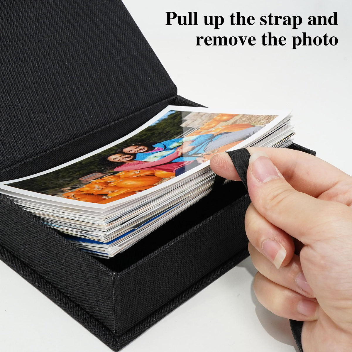Yopih 5x7 Linen Photo Storage Box - Ideal for Preserving and Organizing Your Precious Photos, Certificates, Scrapbooking Supplies, Keepsakes, and Jewelry Black