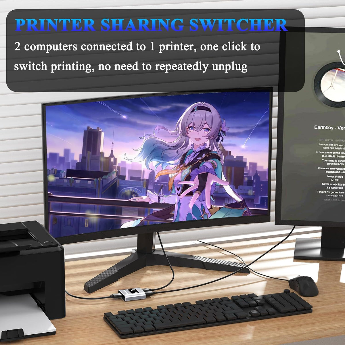 AUKOKIOULA 3.0 1 2 2 1 2 USB Switch Selector. Bi-Directional in Out/ in Out, Share USB Devices Between Computers