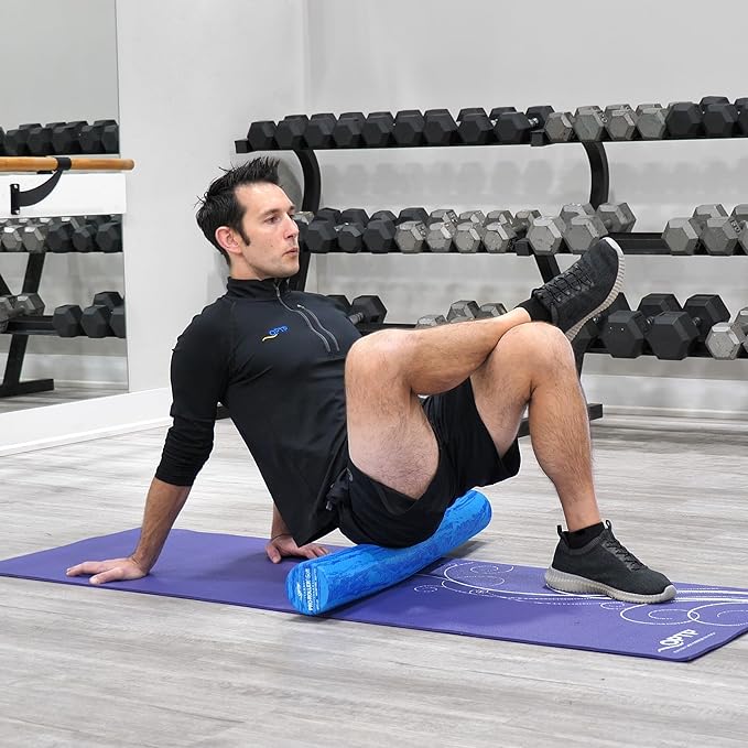 OPTP PRO-Roller Soft Density Foam Roller ??Low Density Soft Foam Roller for Physical Therapy, Pilates, Yoga Foam Roll Exercises, and Muscle Recovery - Blue 36" x 4"