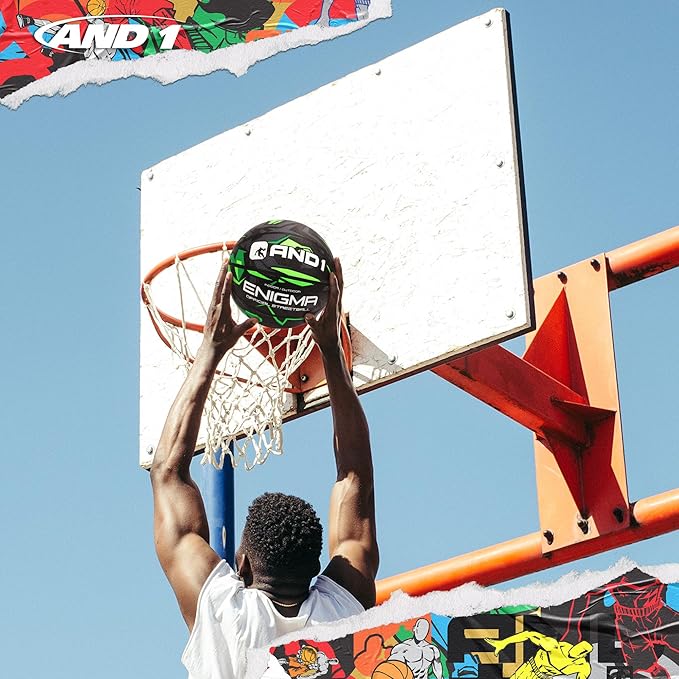 AND1 Enigma Basketball - Streetball for Indoor and Outdoor Use, Deep Channel Construction and Durability