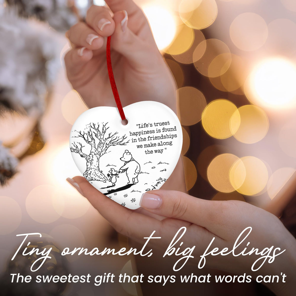 WRAPIX Christmas Friends Gifts for Women - Ceramic Christmas Ornaments 2025 for Tree Decorations - Birthday Gifts for Women Friendship Bestie BFF for Friend, Stocking Stuffers Gift