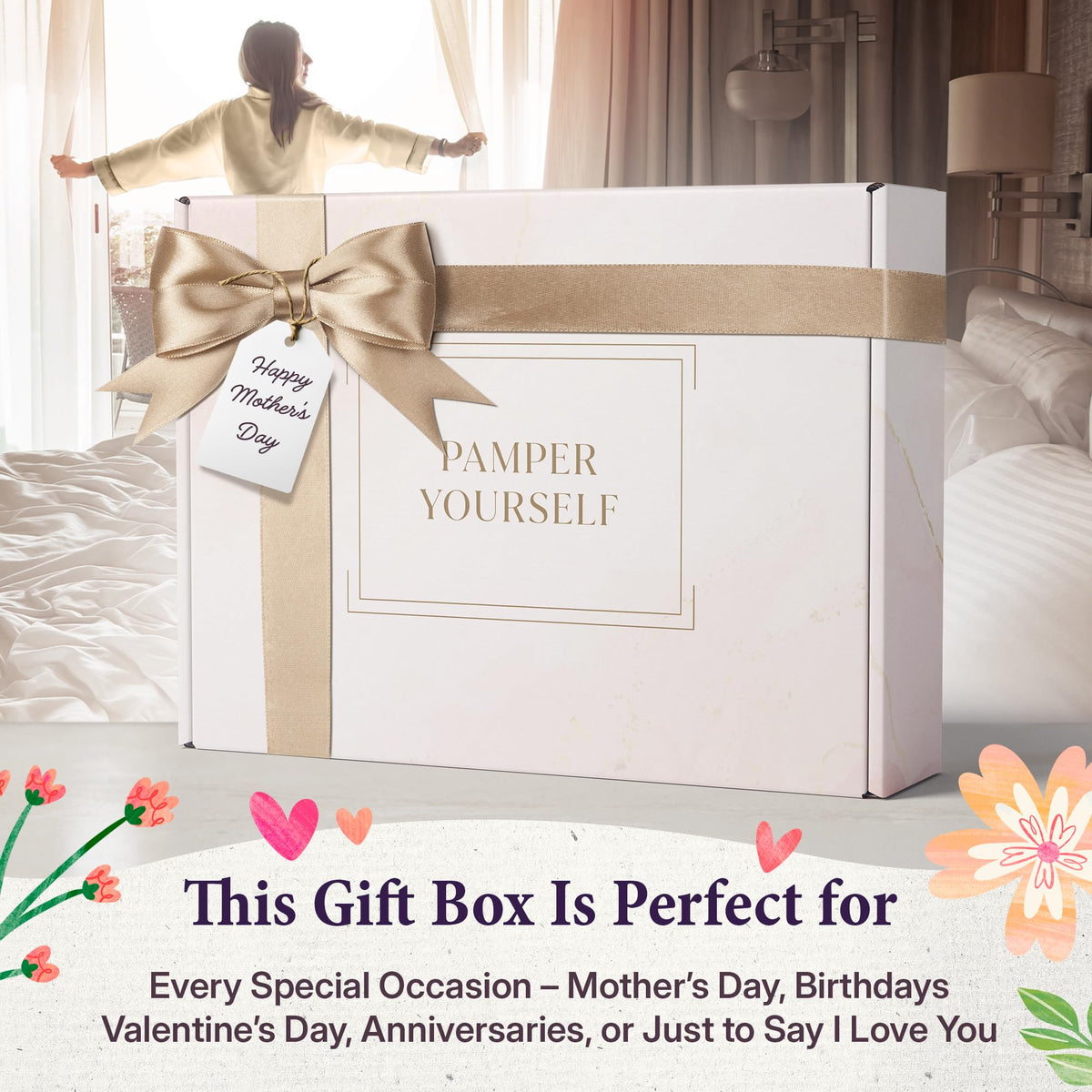 INFUSÉ 17-Piece Spa Gift Box for Women | Mother’s Day & Graduation Gift | Eye Mask, Candle, Robe, Loofa, Bath Bombs, Face Masks, Bubble Bath, Lotion, Body Wash, Bath Salt, Shampoo, Conditioner & Socks