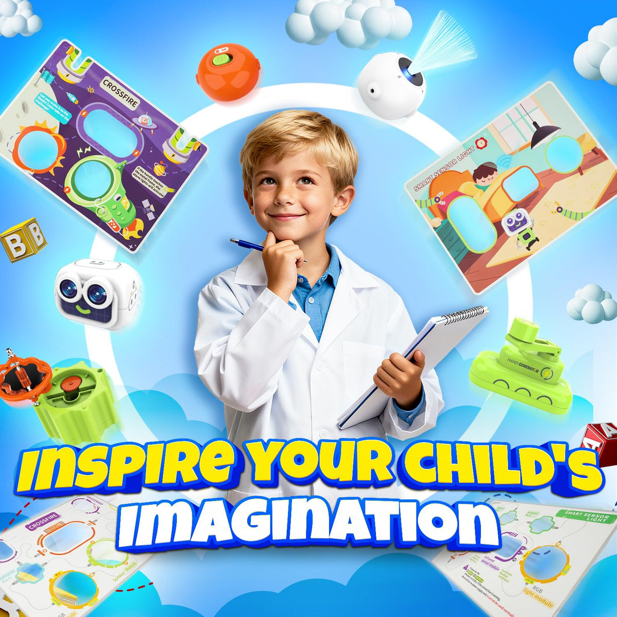 SMILESSKIDDO Science Kits for Kids | STEM Toys for Kid, Electronics Exploration Kit, Over 300 Projects, 16 Circuit Parts, STEM Toy Educational Gifts for Kid Boys Girls Ages 3 4 5 6 7 8 9 10 11 12