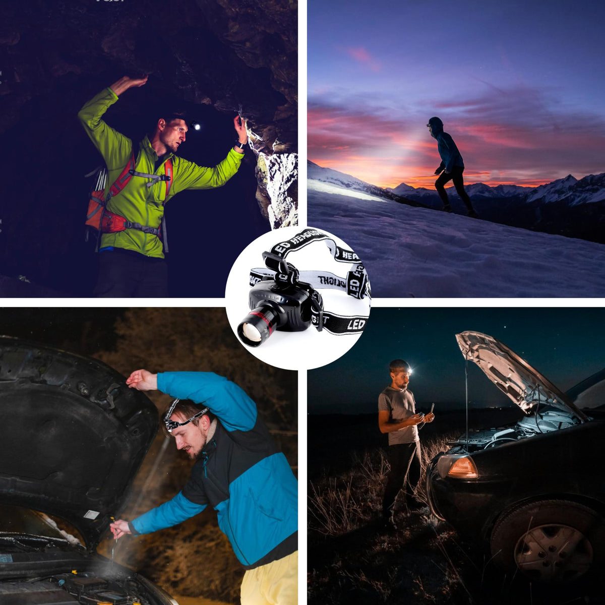 LIANXIN Car Roadside Emergency Kit,Car Safety Roadside Assistance Kit Jumper Cables, Headlamp,Tow Straps,Art Knife,Grey Automotive Emergency Kits