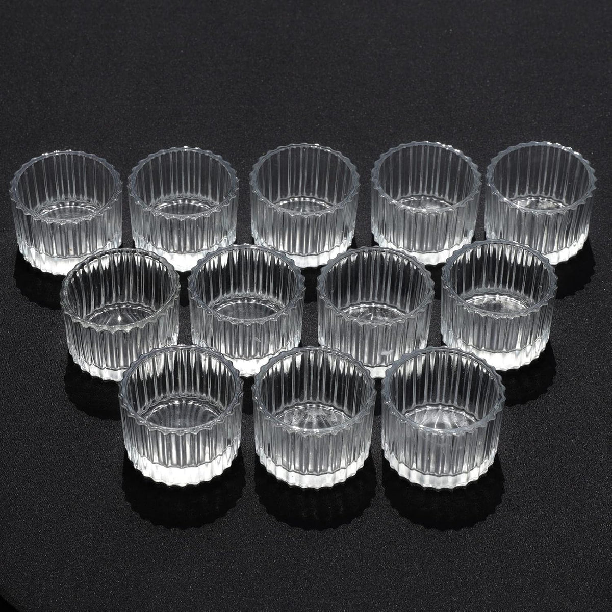 VOHO Clear Tealight Candle Holders - Set of 12 Glass Holders for Weddings & Home Decor | 2'' x 1.4''