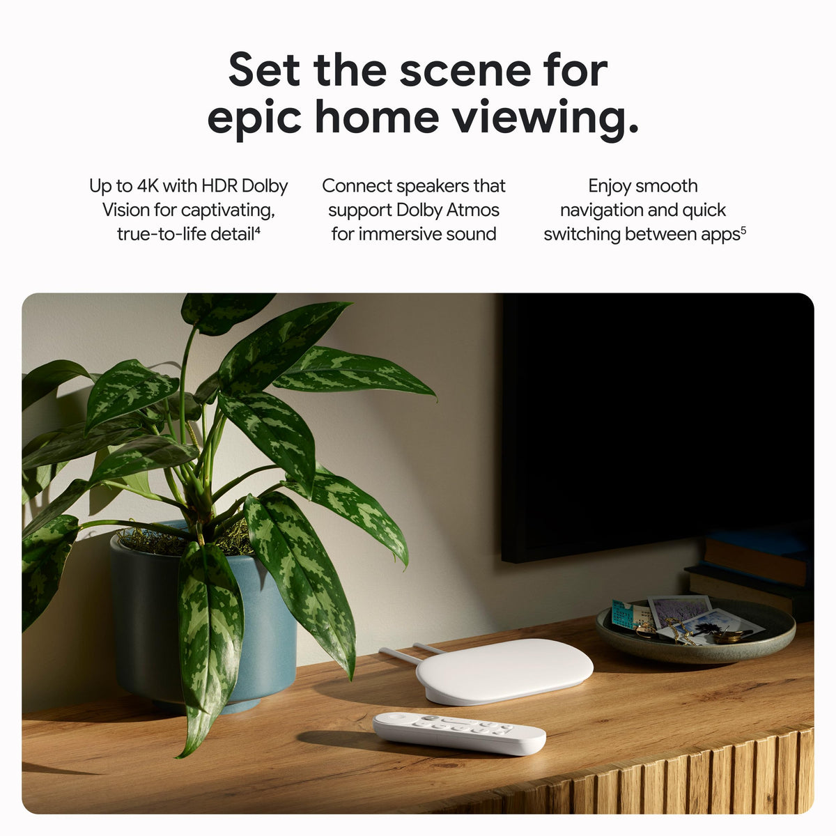 Google TV Streamer 4K - Fast Streaming Entertainment on Your TV with Voice Search Remote - Watch Movies, Shows, Live TV, and Netflix in 4K HDR - Smart Home Control - 32 GB of Storage - Porcelain