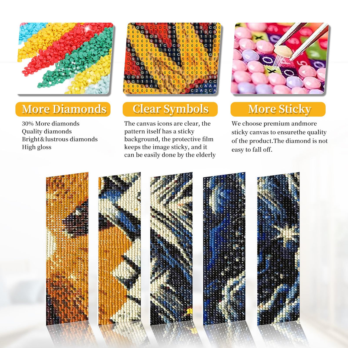BWFY 12 Pack Diamond Art Kit Sets for Adults 5d Diamond Painting Kit Set for Beginners, DIY Landscape Gem Art Kit Print by Full Drill Diamonds Home Wall Decor 12x16 Inch