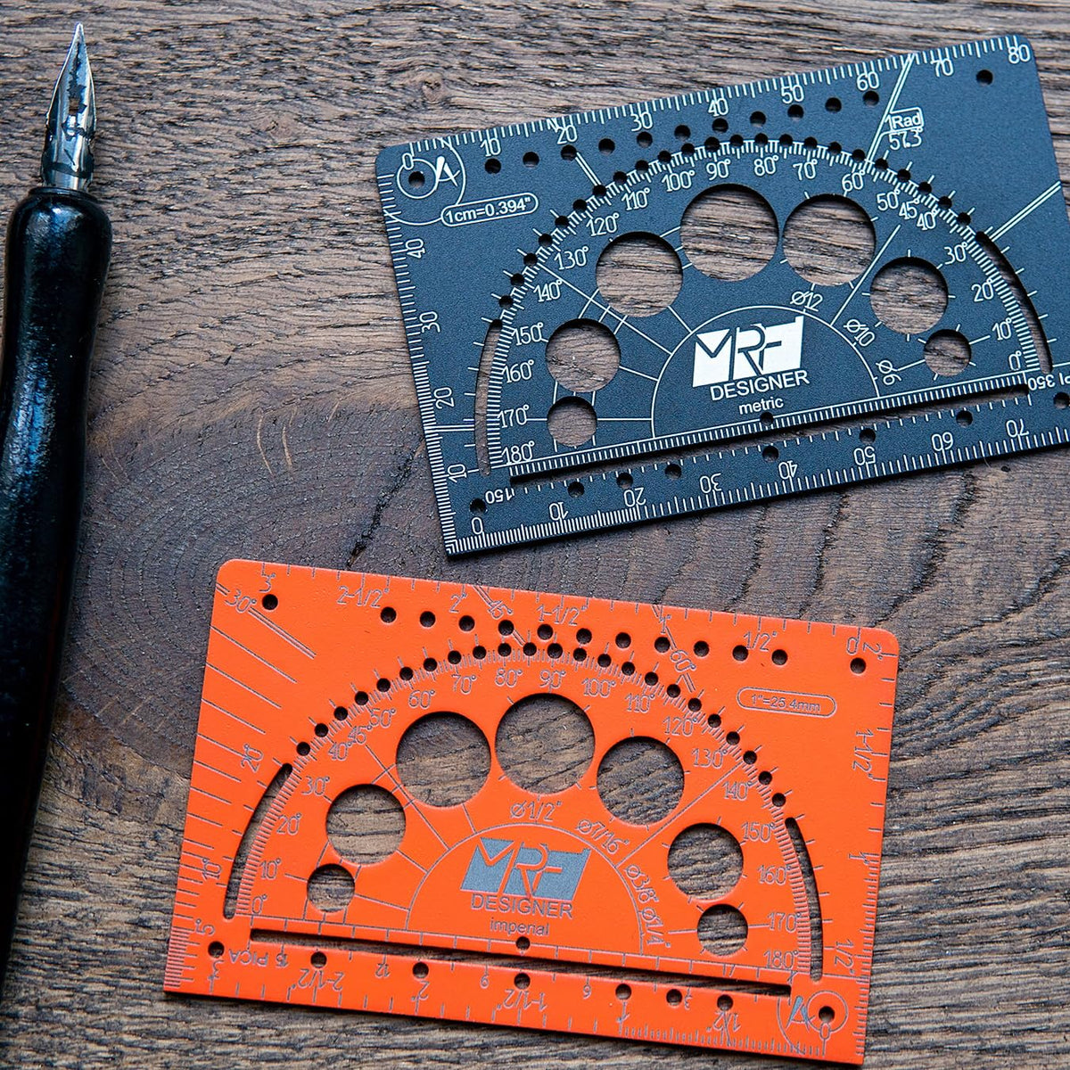 MRF Card Multitools Designer – 15-in-1 Credit Card Multitool Ruler – Aluminium Wallet Multitool Card for Architects, Engineers & Designers – Pocket Multi Tool, Dual Scale, TSA Approved