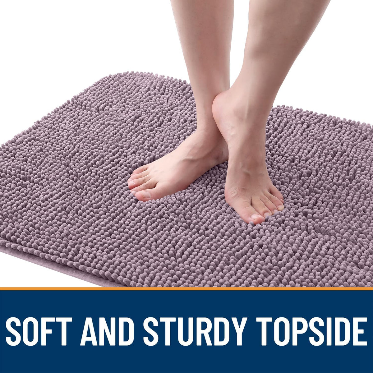 OLANLY Dog Door Mat - Absorbent Non-Slip Chenille Mat for Muddy Paws | 40x32 Deep Plum Color