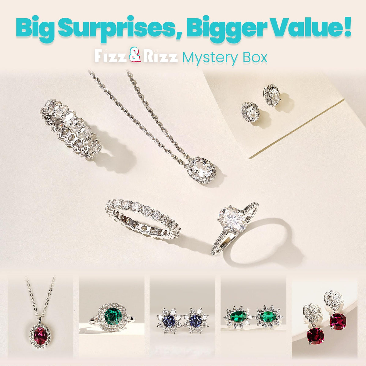 Fizz & Rizz Jewelry Mystery Bath Bomb:Surprise Rings,Necklaces, Earrings,Bracelets and Chance to Reveal High-Value Jewelry 1 Piece Bath Bomb Perfect Gifts for Various Occasions