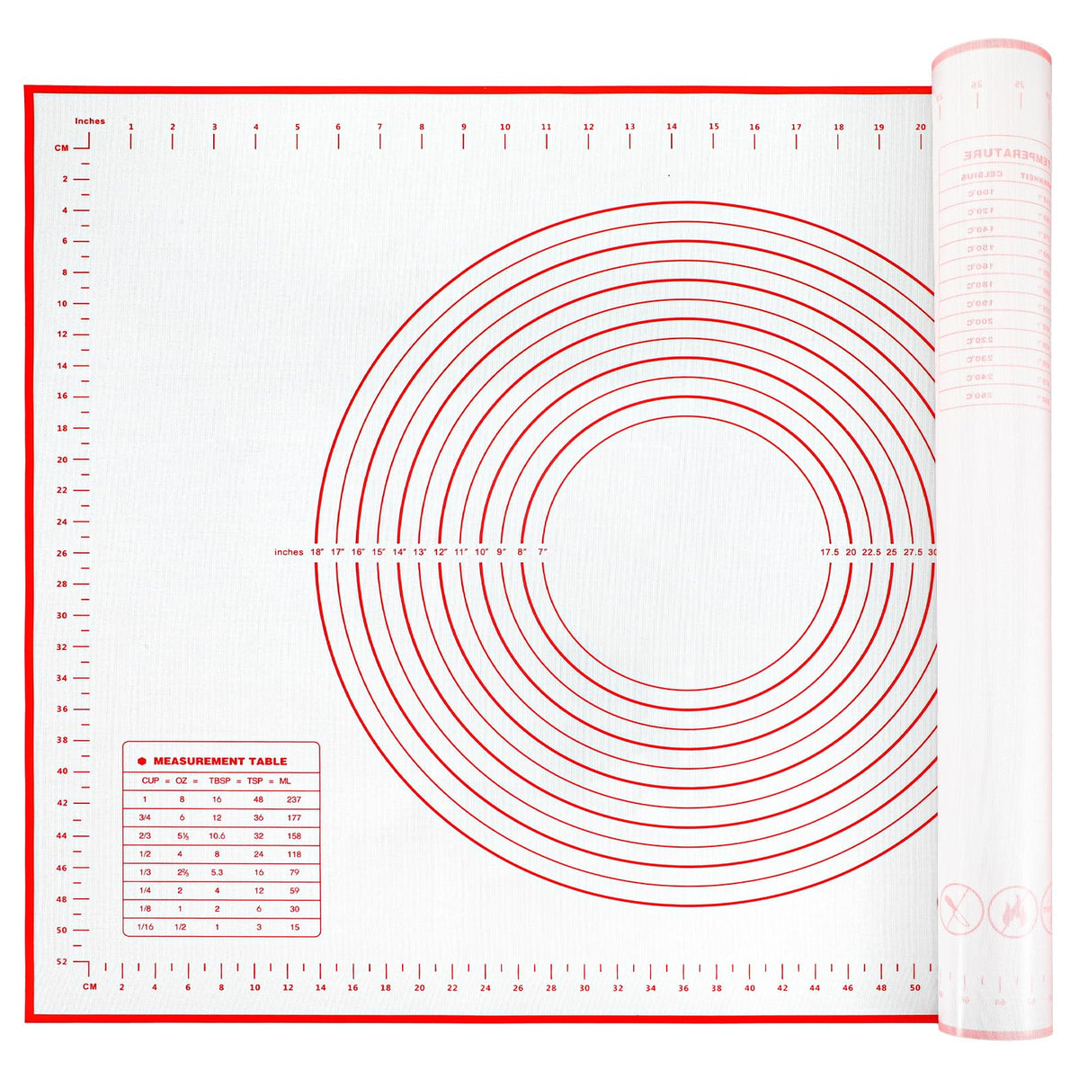 2 Pcs 32x24" Extra Large Dough Mat Silicone Baking Mats for Rolling Pastry Kneading Sheet Sourdough Bread Baking Supplies (Red)