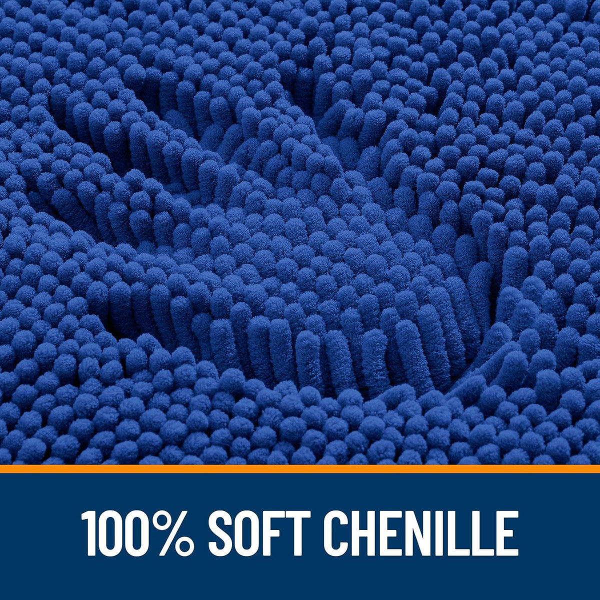 OLANLY Large Bathroom Rugs - Extra Soft Chenille Bath Mats | Quick Dry, Machine Washable, 45x27, Royal Blue