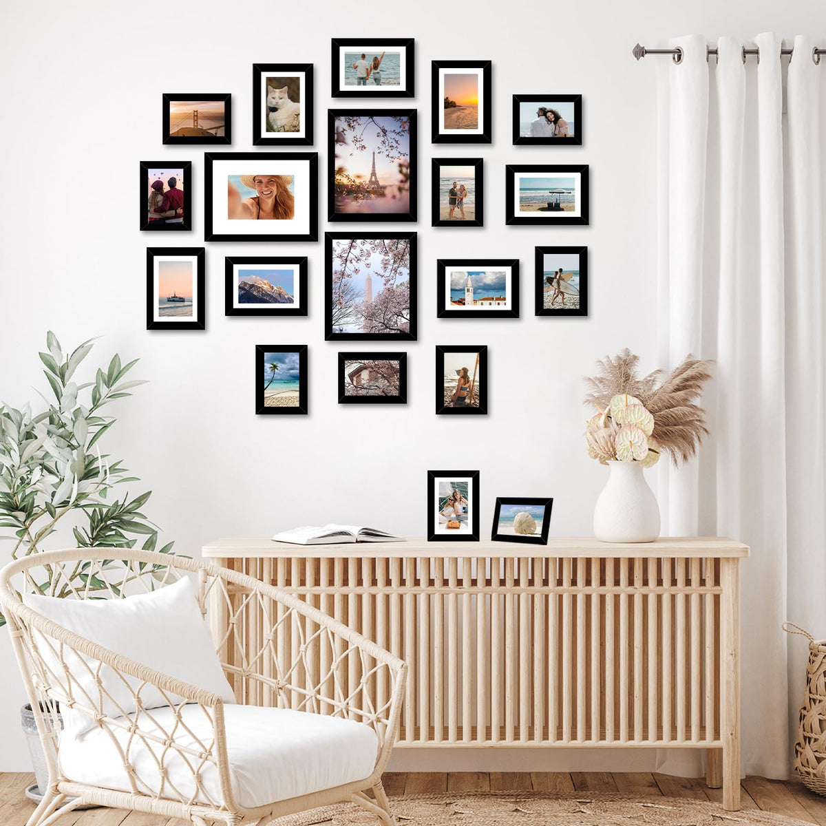 20 Packs Picture Frames Collage Wall Decor for Wall Hanging or Tabletop Display, Gallery Wall Frame Set for Family, Multi Sizes Photo Frames Collage Including 3Pcs 8x10, 8Pcs 5x7, 9Pcs 4x6, Black