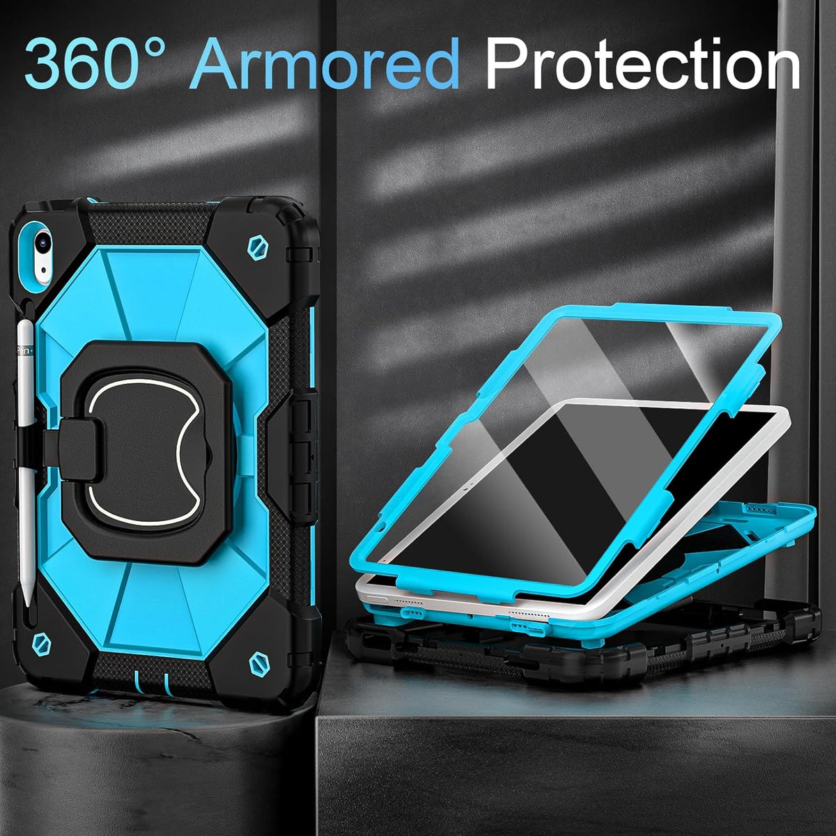 Auizotl (A16)11th /10th 11/10.9 Inch 2025/2022 10th Case for iPad Generation with Screen Protector Rotating Stand