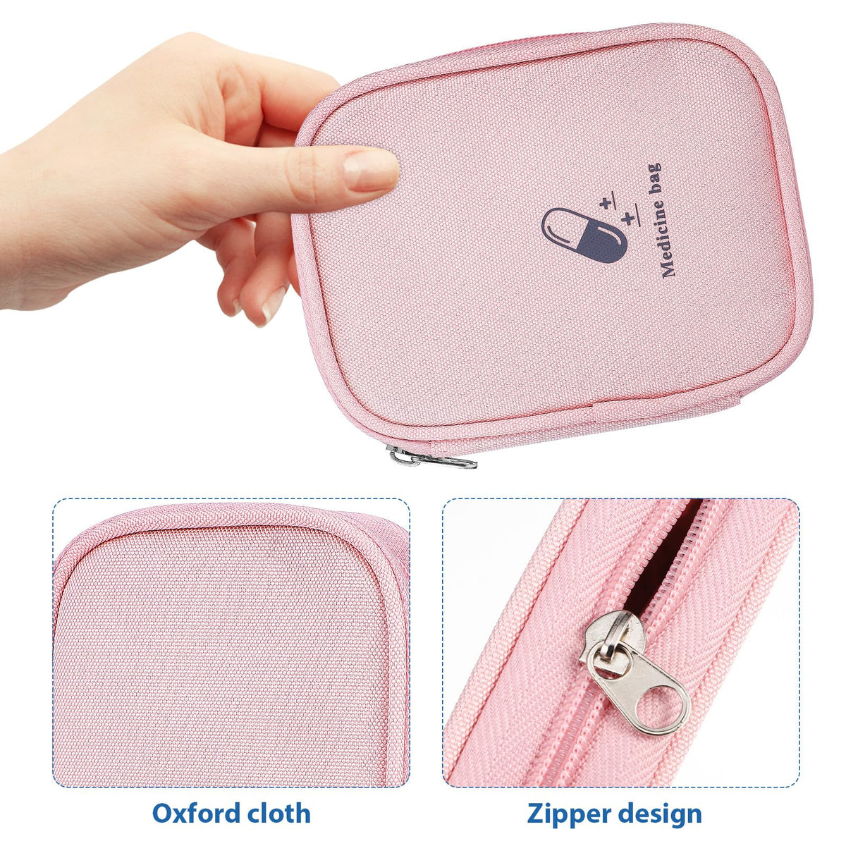 COOPHYA 2pcs Medical Bag Organizer Travel Medicine Storage Pouch Household First Aid Pouch 11x14x2cm Lightweight Portable for Outdoor and Daily Use