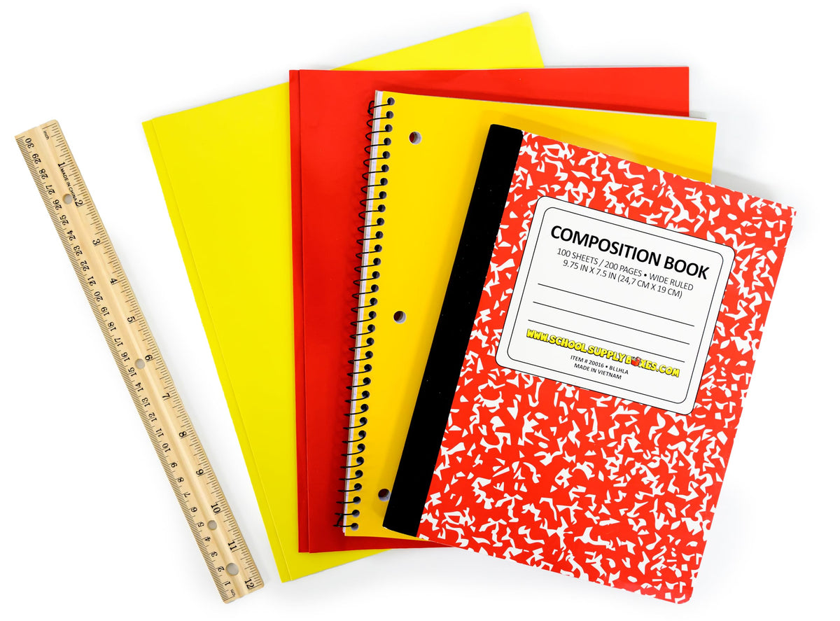 Back to School Supply Box - Grades K-5 Back to School Supplies - 32 Piece Kit with Handled Box