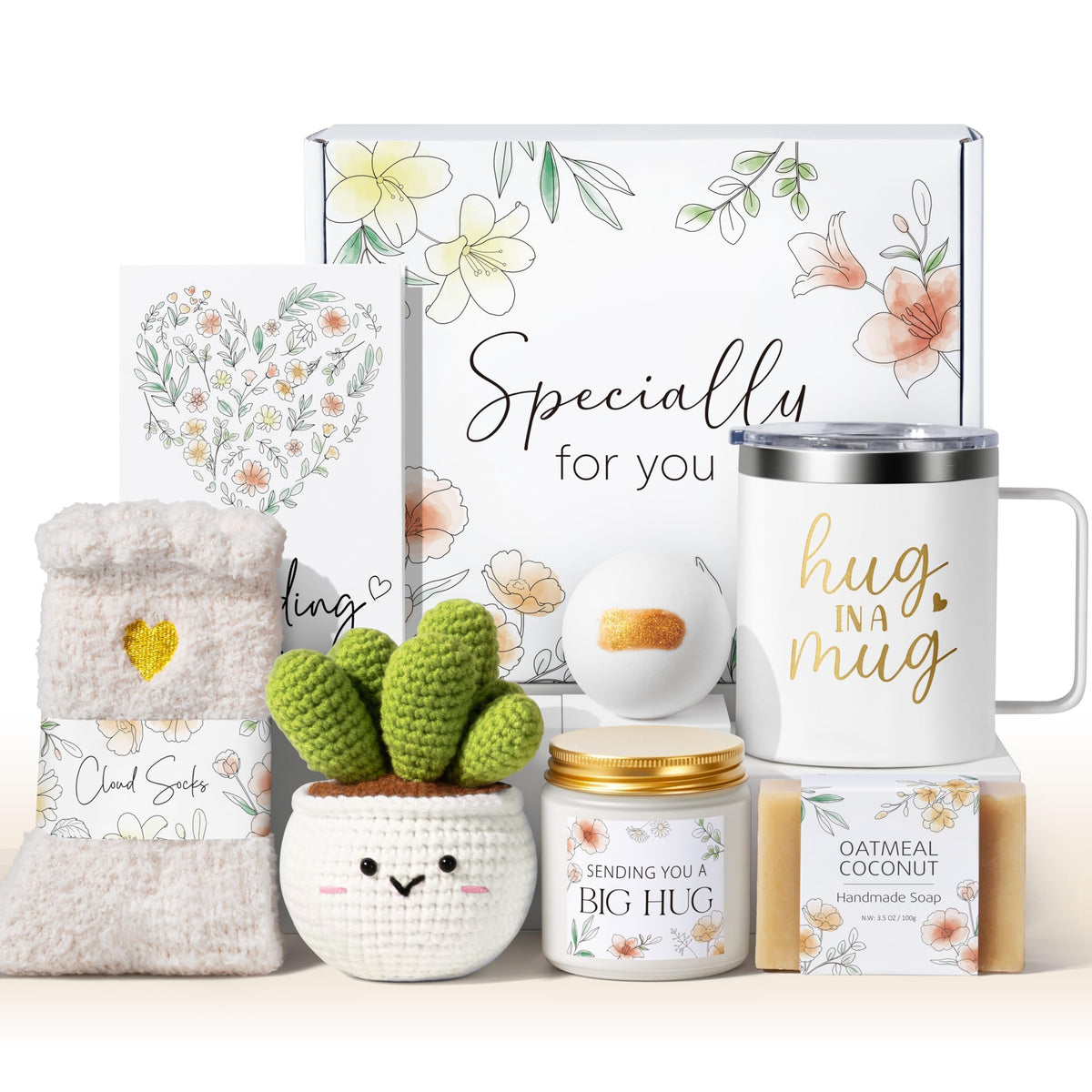 Self Care Get Well Soon Gifts Basket for Women, Easter Birthday Gifts for Women Spa Care Package, Thinking of You Inspirational Sympathy Gift Basket, Mother's Day Gift for Her Mom Grandma Sister Wife