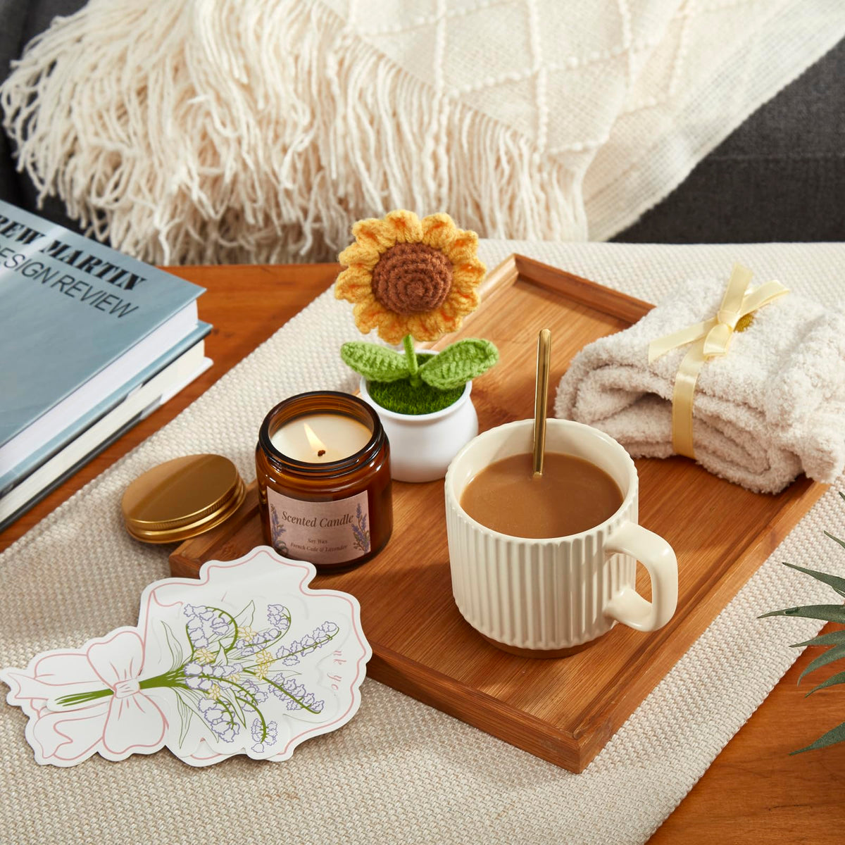 Birthday Gifts for Women, Sending Sunshine Sunflower, Self Care Set Get Well Soon Gift Baskets, Sending Hug Baskets Package, Thinking of You Gift for Mom Best Friend Her Wife Sister Girlfriend Grandma