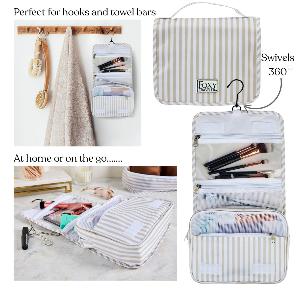 Foxy Traveler Packing Cubes Set – Cute Packing Cubes for Travel, Luggage Organizer Bags for Suitcase, For Kids & Family, Floral, Neutral & Aesthetic Travel Organizer Set -Stripe