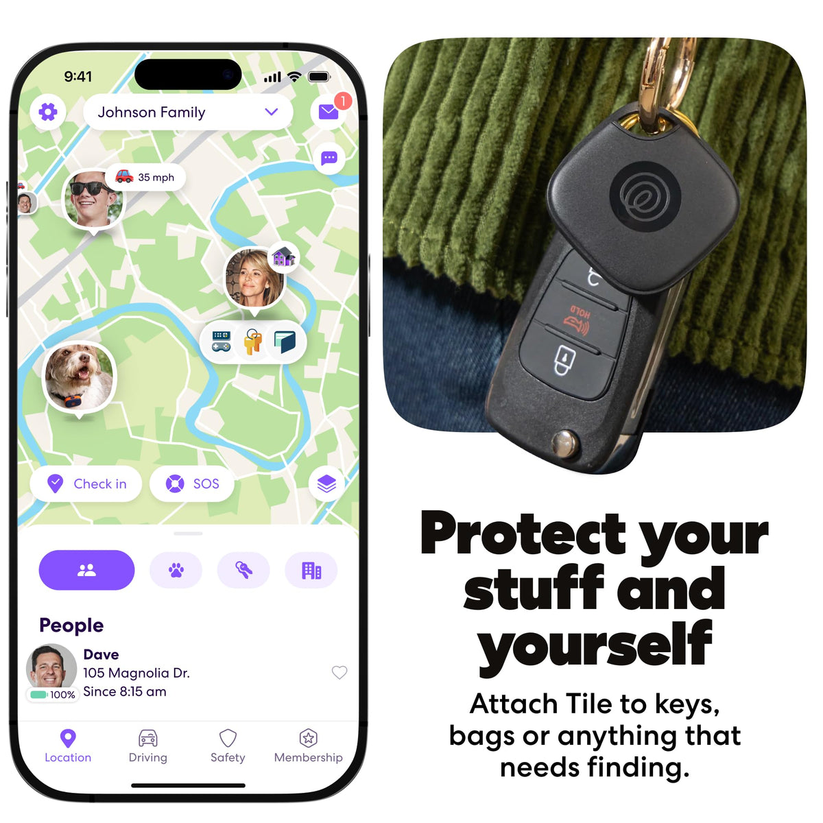 Life360 Tile Essentials - Bluetooth Trackers & Item Locators for Keys, Wallets, Remotes & More; Easily Find All Your Things. Both iOS and Android Compatible. 4-Pack (Mates/Slim/Sticker)