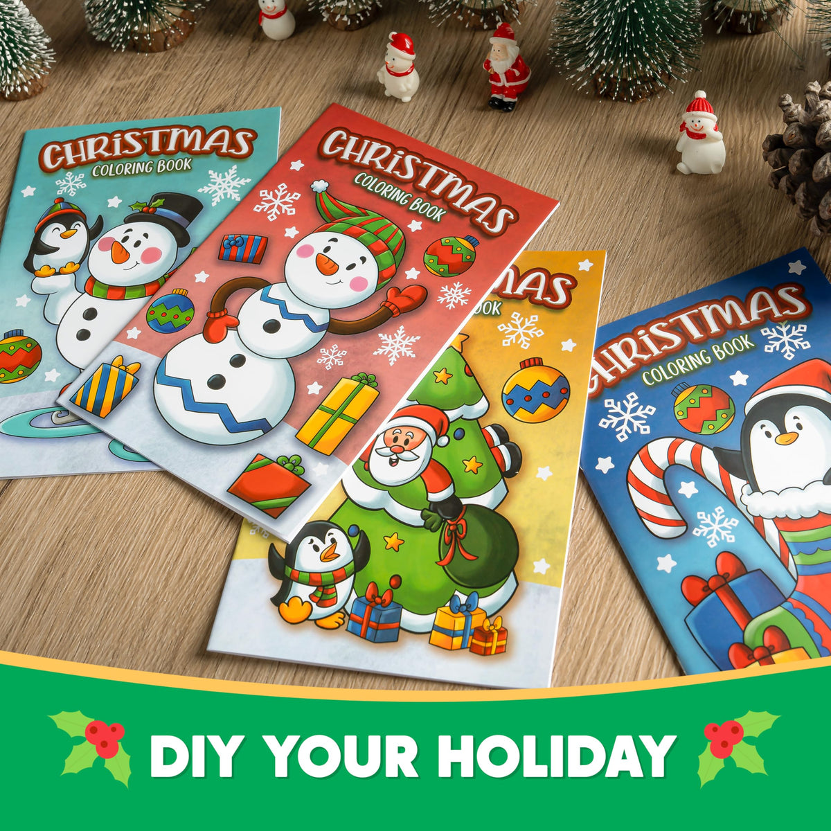 JOYIN 16 Pcs Christmas Coloring Book Books for Kids, Stocking Stuffers Xmas Party Favors Christmas Party Supplies Christmas Presents Mini Books Classroom Games Kids Christmas Goodie Bag Fillers