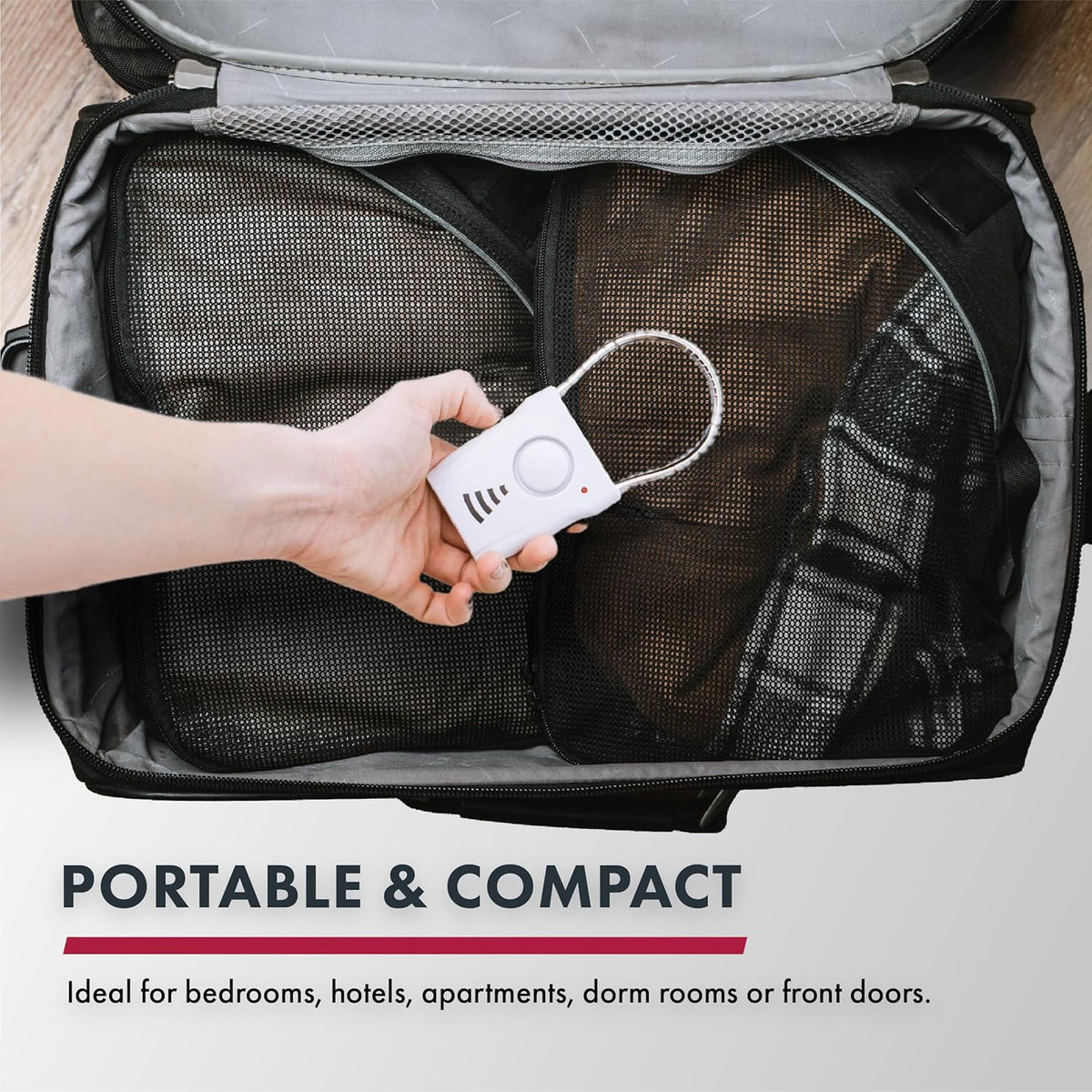 SABRE 110dB 680 3 Settings, Door Handle Alarm, Extremely Loud Wireless Audible Up To Ft Away, Hangs Off Door Knob