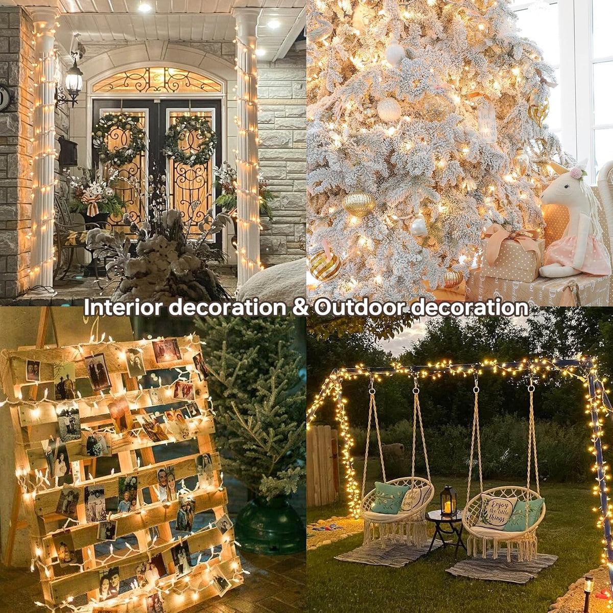 Skiennix 100 Count Clear Christmas Lights - Connectable Indoor/Outdoor Mini String Lights | 23 Feet Warm White