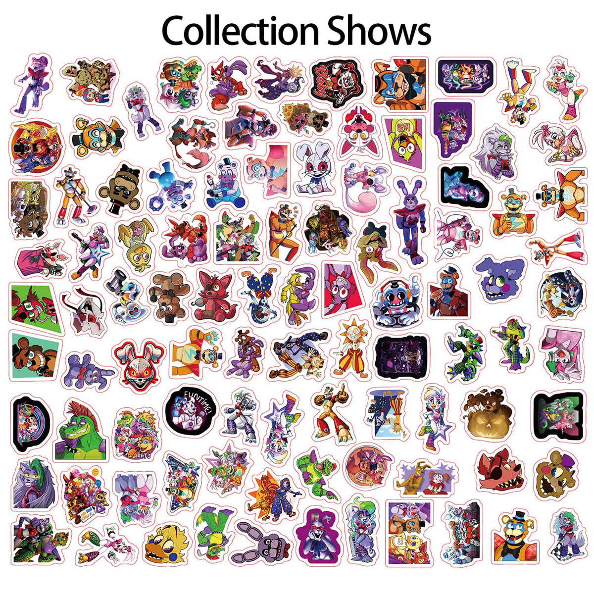 Pounchi Horror Game Stickers (100 Pcs with Cute Badge Decoration) Halloween Gaming PVC Sticker, Gifts for Laptop Water Bottle Skateboard Party Supplies