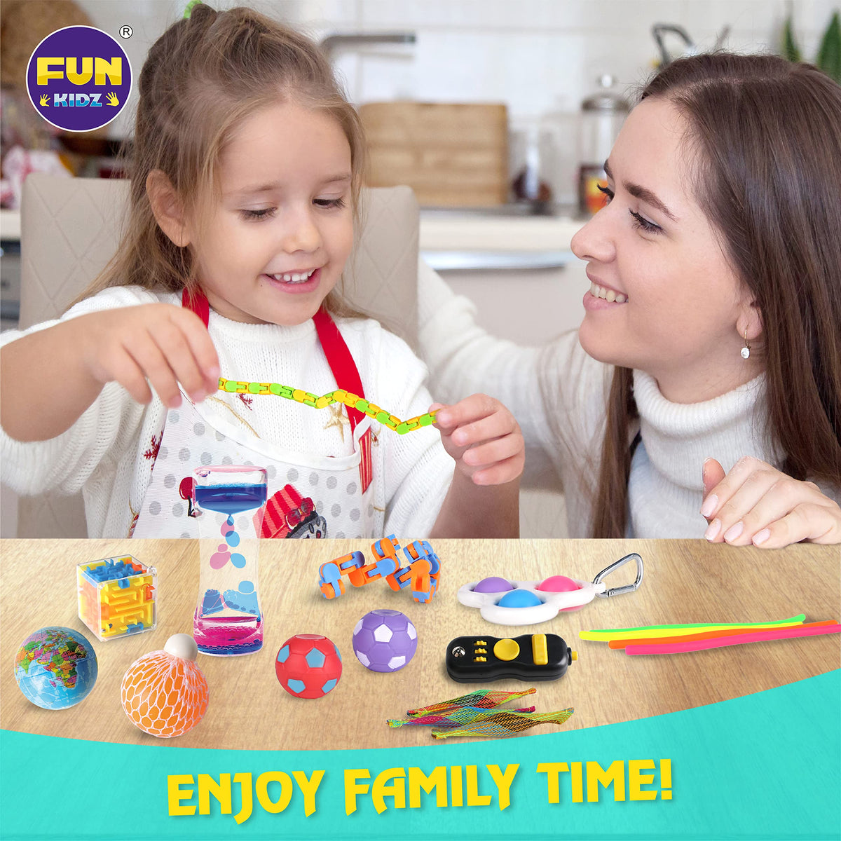 Gift Fidget Box Toys Pack for Kids 3-12, FunKidz Sensory Toys for Boys Girls Age 7-12 Autistic Children in Mystery Storage Portable Box