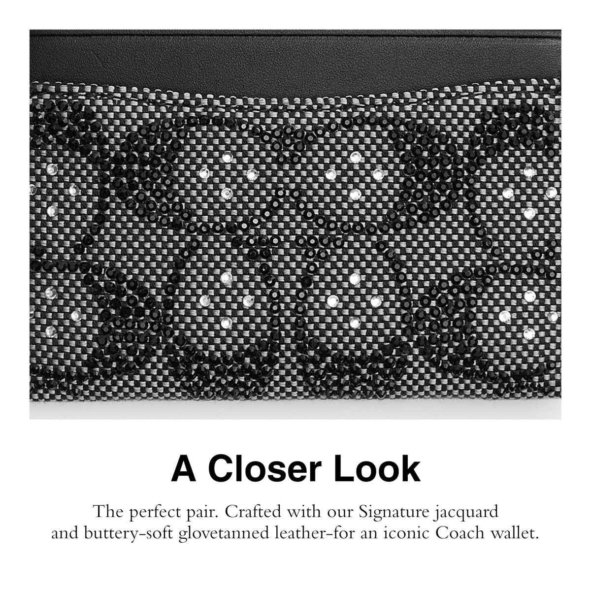 COACH Crystal Signature Jacquard Essential Card Case