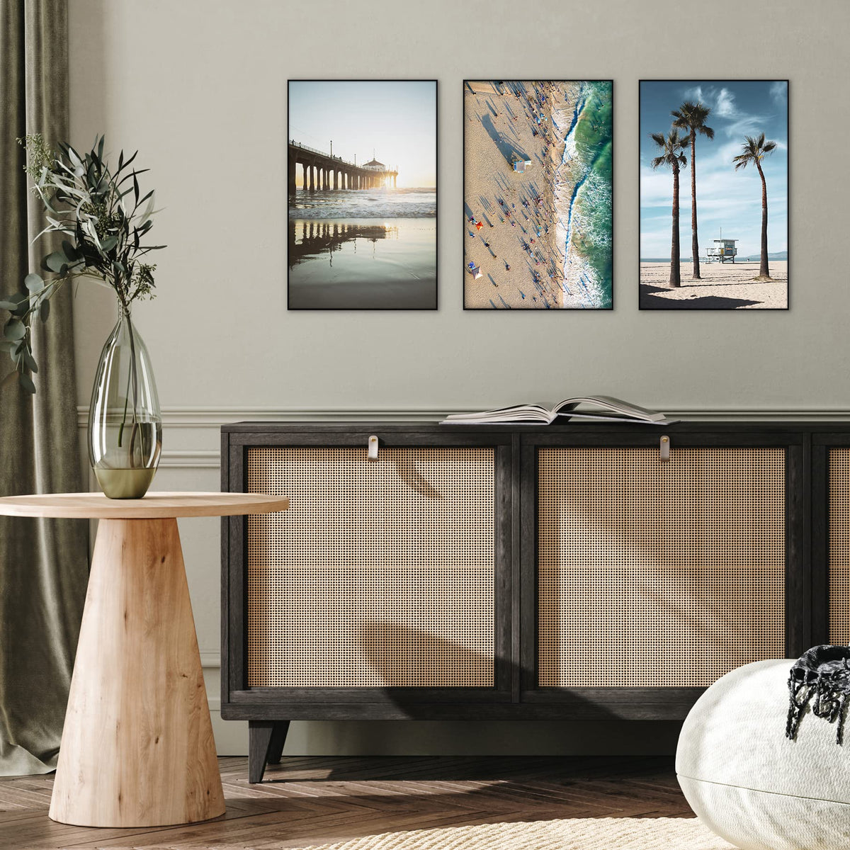 Americanflat Front Loading 11x17 Picture Frame with Shatter-Resistant Glass - Set of 3 - Metropolitan Collection - Photo Frame for Wall Display - Black