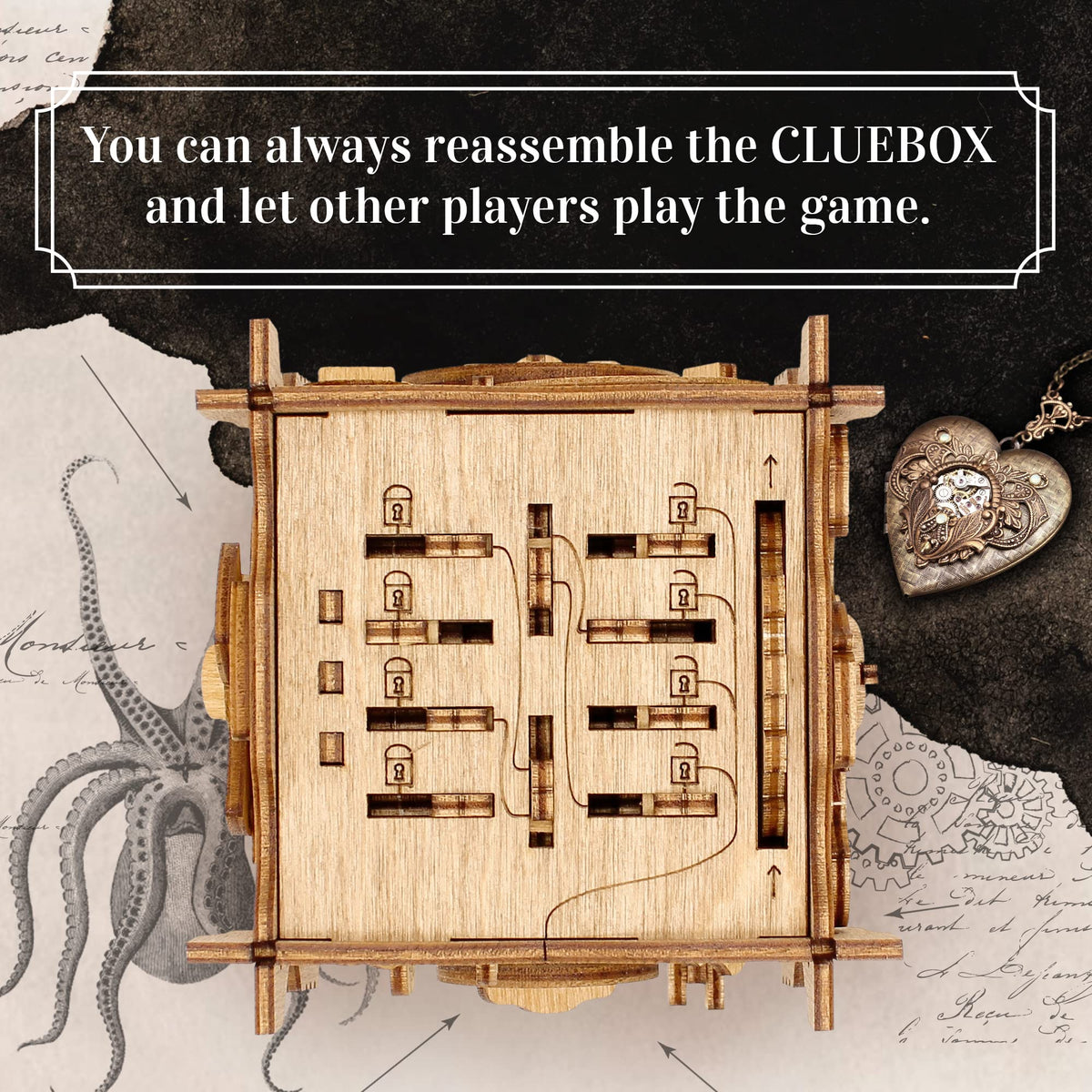 iDventure Cluebox - Captain's Nemo Nautilus - Escape Room Game - Puzzle Box - Sequential 3D Puzzle for Adults - Brain Teaser - Birthday Gift Gadget for Men and Women - Money Box