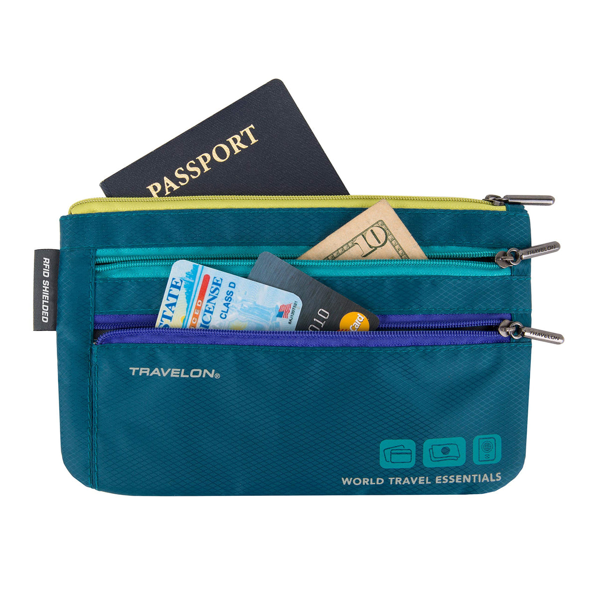 Travelon World Travel Essentials Set Of 2 Currency and Passport Organizers