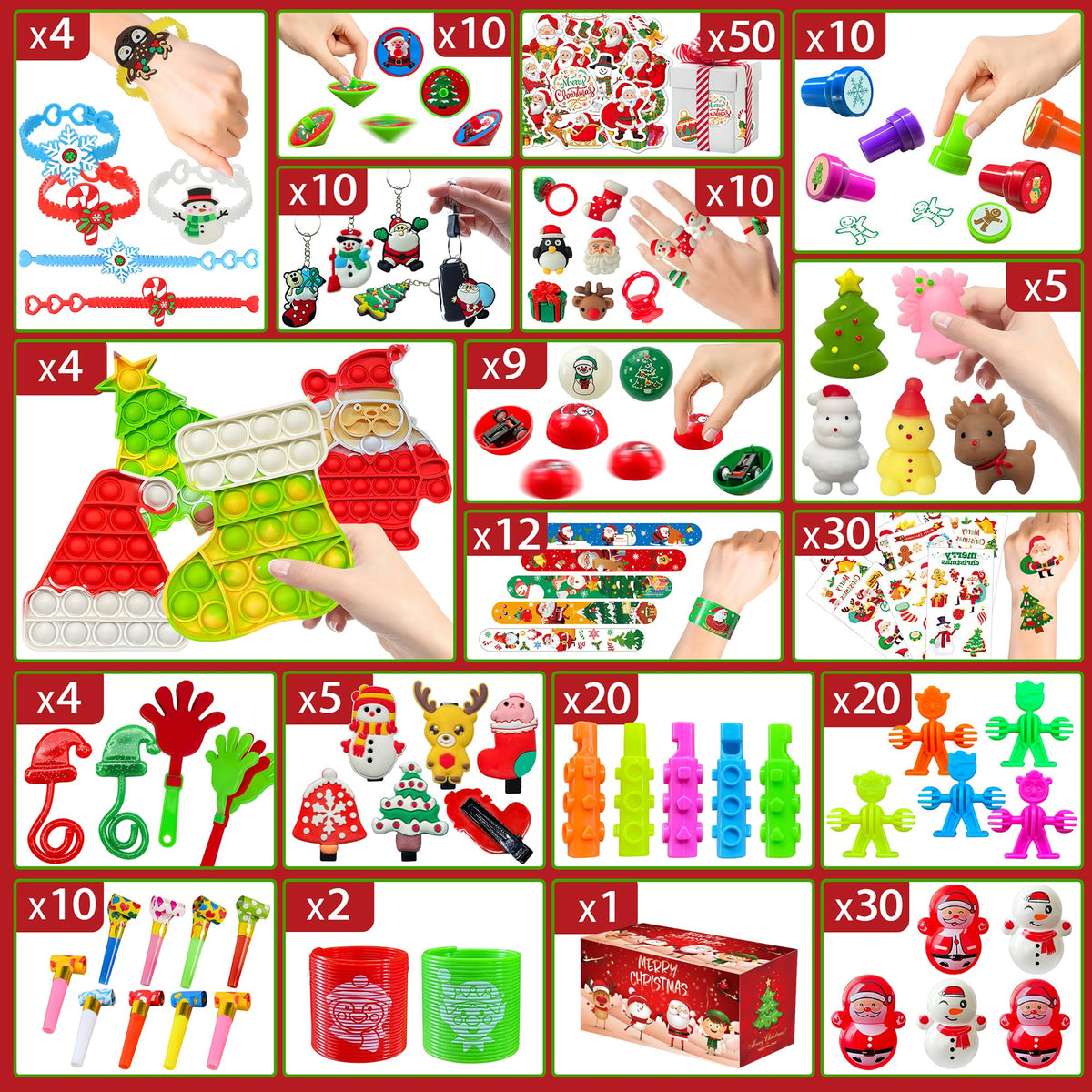 Christmas Toys Assortment For Kids Party Favors, Stocking Stuffers for Kids,Goodie Bag Stuffers, Gifts Prizes For Classroom Rewards, Stuff Fillers for Advent Calendar, Birthday Pinata Stuffers