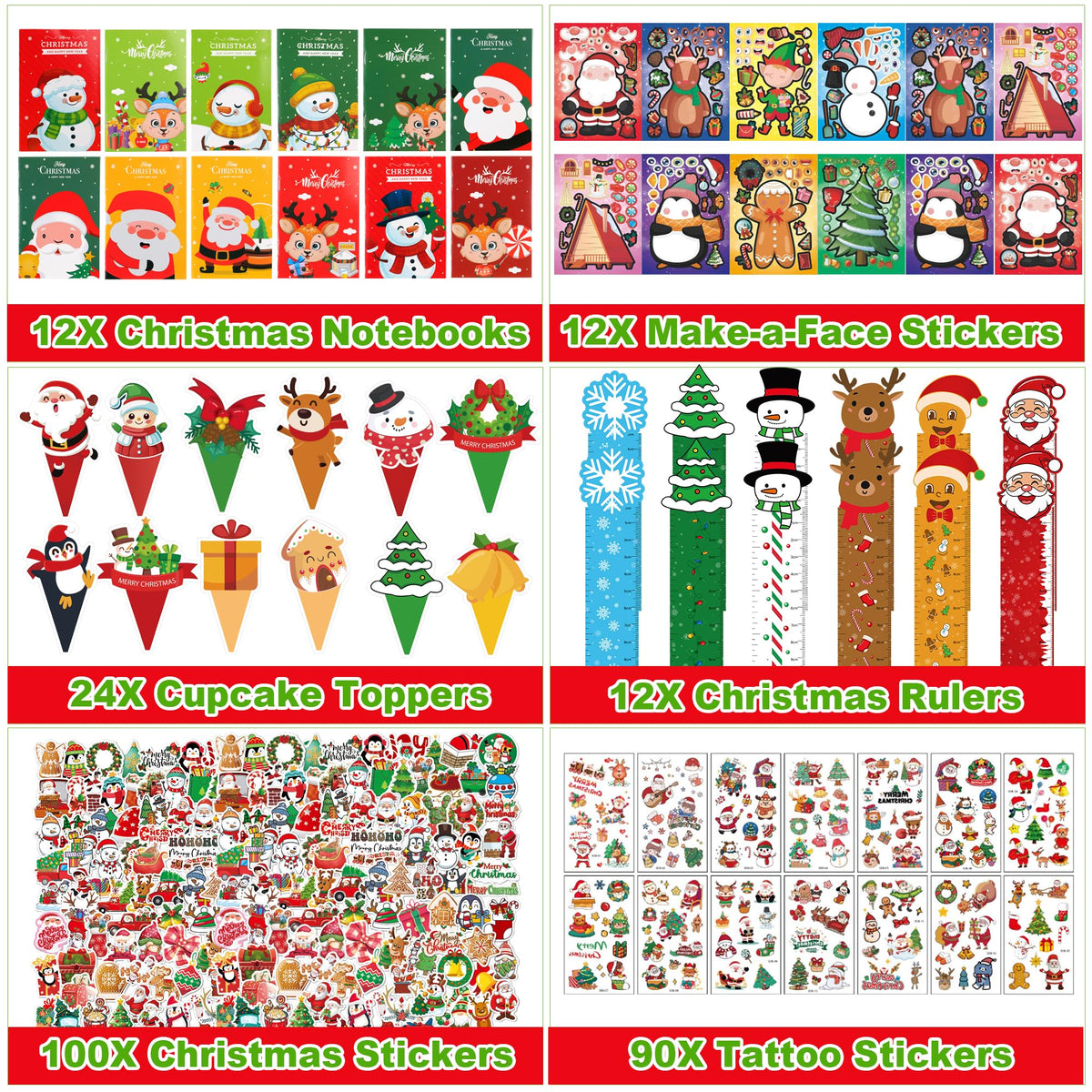 358PCS Christmas Party Favors Supplies Decoration, Goodie Bag Pinata Stocking Stuffers Bulk, Treasure Box Toy for Classroom Rewards, Advent Calendar Stuff Filler, Carnival Prizes, Xmas Birthday Gifts