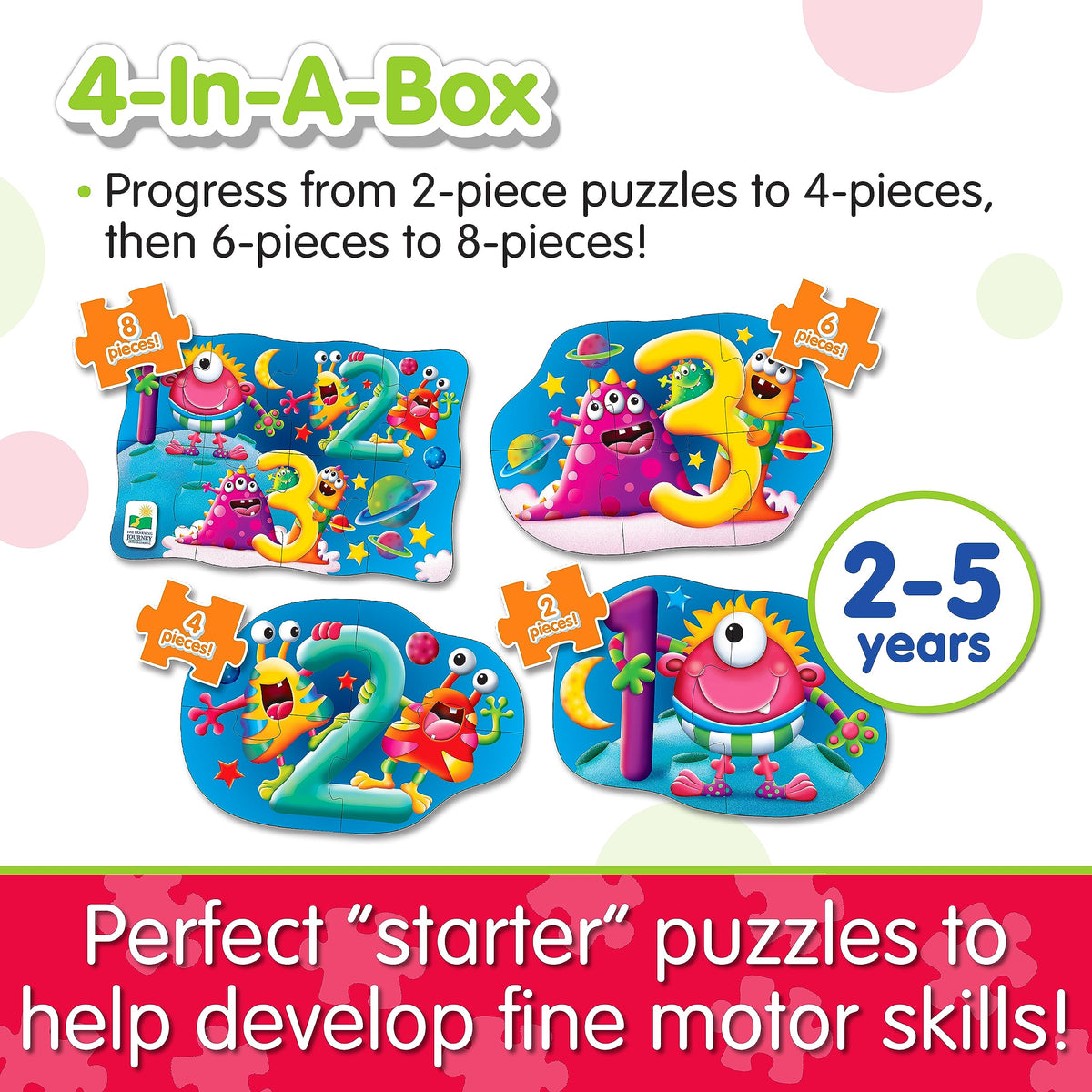 The Learning Journey My First 4-in-A-Box Puzzle - 123 - Puzzles for 2 Year Olds - STEM Educational Toddler Toys & Gifts for Boys & Girls Ages 2 and Up - Award Winning Puzzles