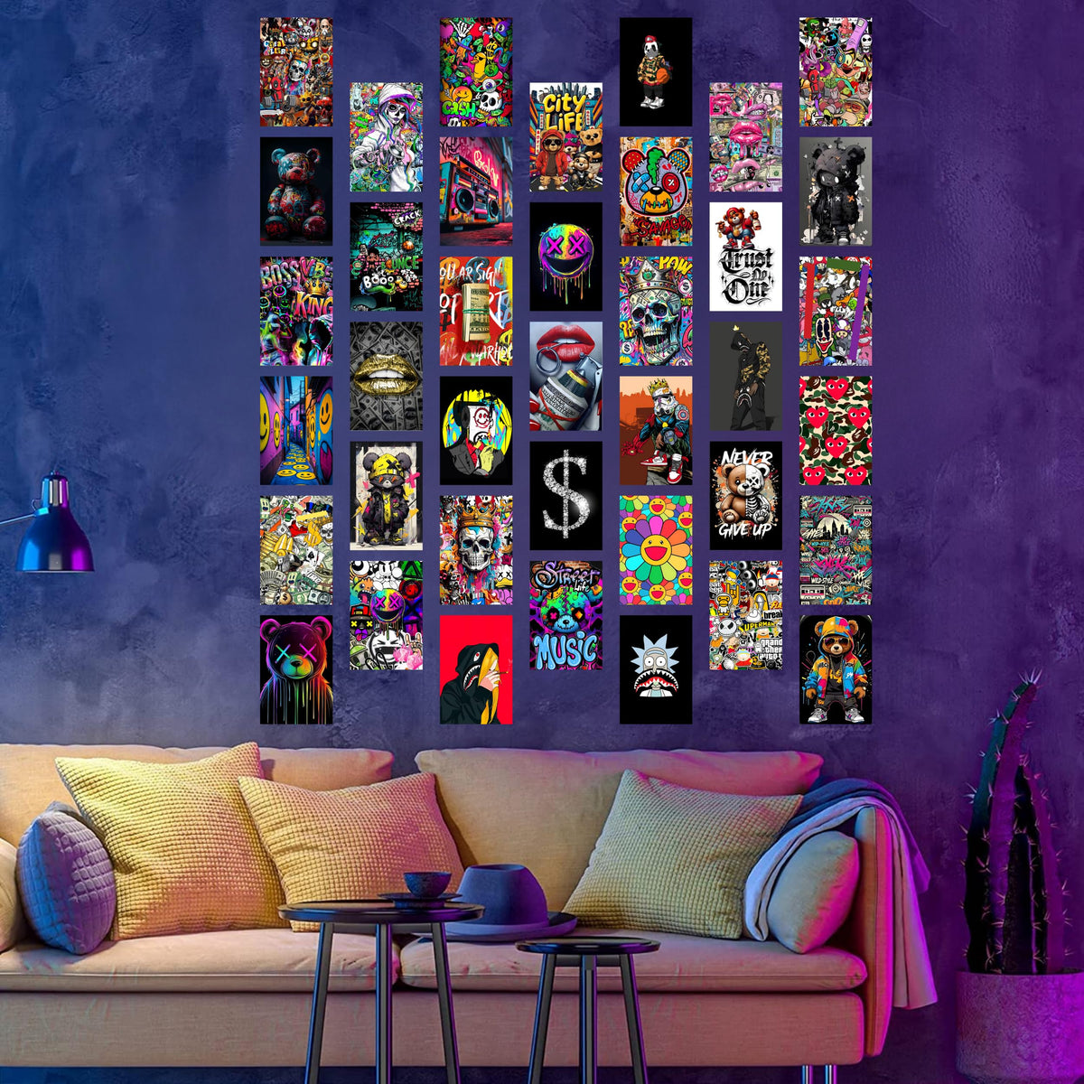 Libemz, 50 Pcs Hypebeast Aesthetic Wall Collage Kit - 4x6 inches - Hypebeast Room Decor, Aesthetic Wall Collage Kit Cool Posters Prints for Teen Boys Men Guys Girls Room Bedroom Dorm Decor, Posters for Room Aesthetic, Cool Posters (Hypebeast)