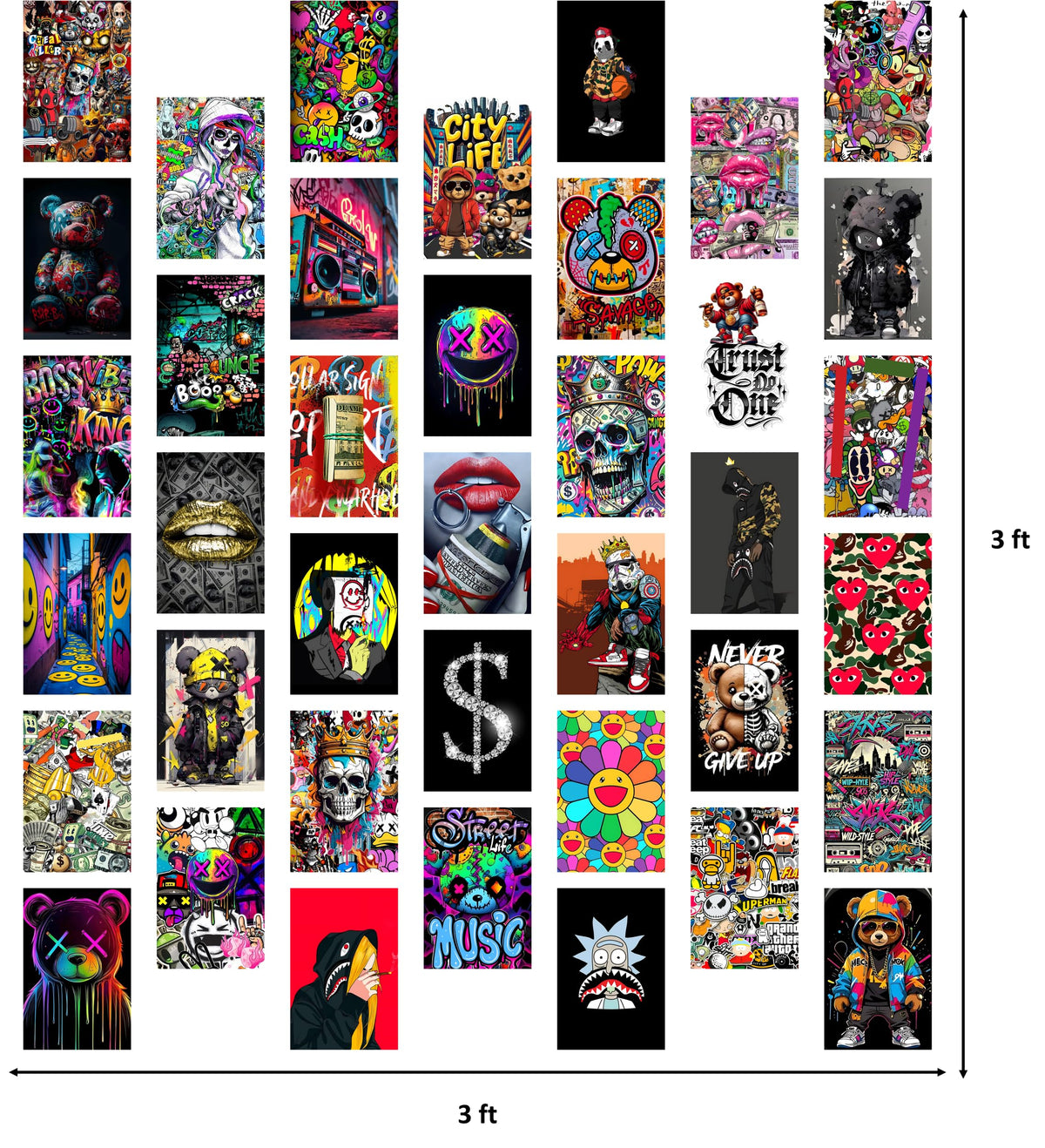 Libemz, 50 Pcs Hypebeast Aesthetic Wall Collage Kit - 4x6 inches - Hypebeast Room Decor, Aesthetic Wall Collage Kit Cool Posters Prints for Teen Boys Men Guys Girls Room Bedroom Dorm Decor, Posters for Room Aesthetic, Cool Posters (Hypebeast)