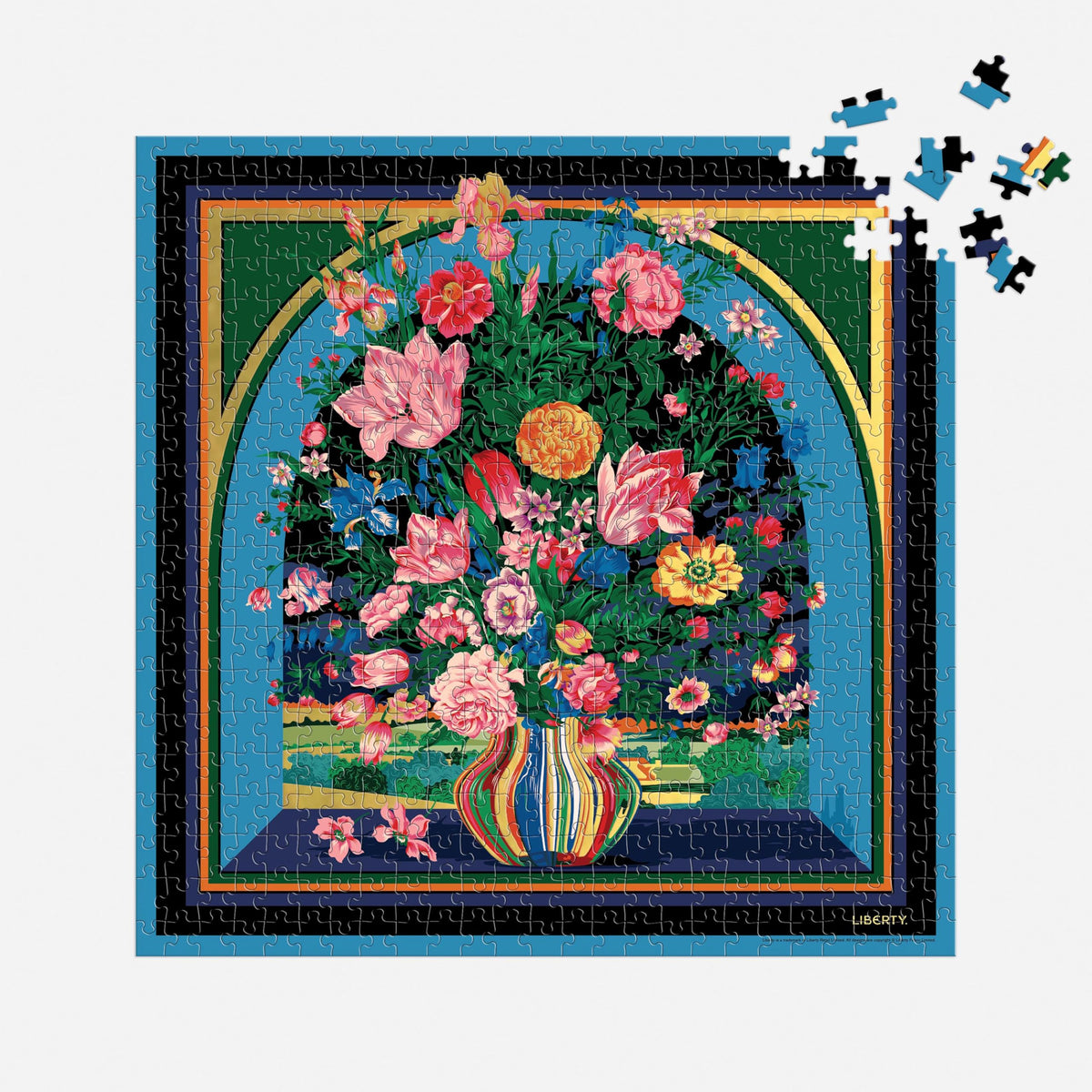 Galison Liberty Vista – 500 Piece Book Puzzle with Iconic Botanical Liberty Heirloom Print Artwork Packaged in Magnetic Keepsake Book Sized Box